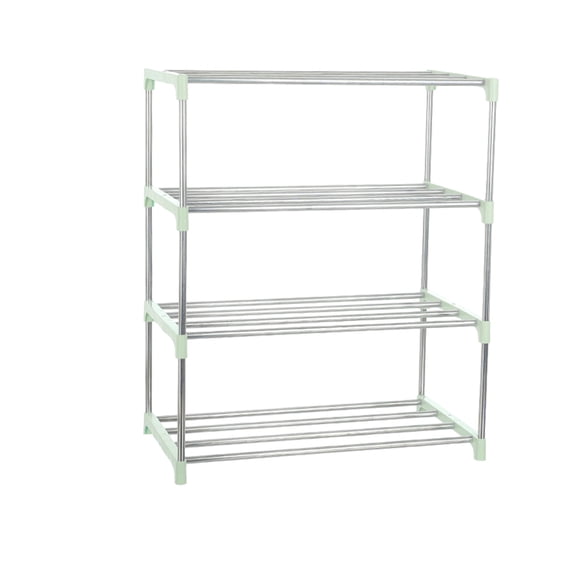 Miogawg 4 Tier Shoe Rack, Stackable Shoe Organizer, Space Saving, Handrail Upgrade Fall Prevention, For Closet Entryway Bedroom Floor Outdoor