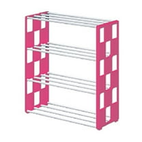 Miogawg 4 Tier Small Shoe Rack, Kids Show Rack, Closet Shoe Organizer, Compact Stackable Shoe Shelf, Shoe Rack For Narrow Space.