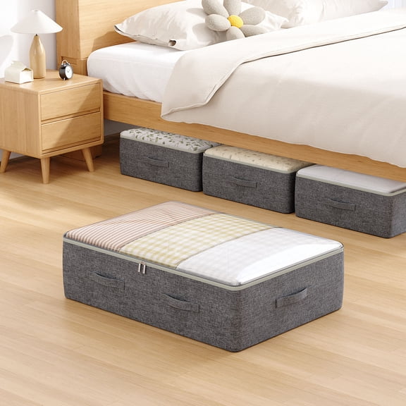 Miogawg Under Bed Organizer, Large Under Bed Storage Container, Underbed Storage Box For Seasonal Clothing, Sweaters, Shoes, Blankets, Wrapping Paper, Sheets & Toys