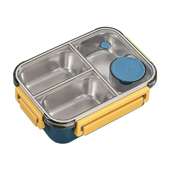Miogawg Bento Box Adult Lunch Box, Stainless Steel Lunch Box, 3 Grid Portable Leakproof Box, Food Storage Container, Good Sealing Performance, Includes Spoons And Chopsticks