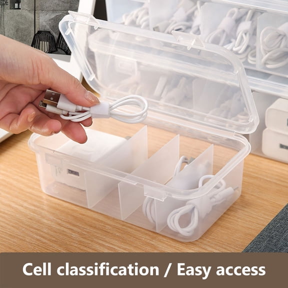 Miogawg Cable Organizer Storage Box, Desktop Cable Management Box, Power Cord Organizer For Office,Home,Desk Accessories Storage Stationery Supplies