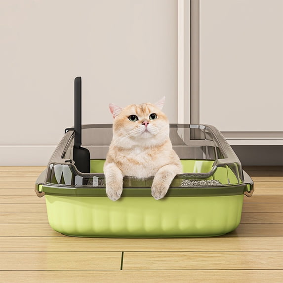 Miogawg Cat Litter Box, Anti-Splashing Kitten Litter Pan, Semi Enclosed Cats Litter Box With Litter Sifting Scoop For Boxes Easy To Clean No Odor