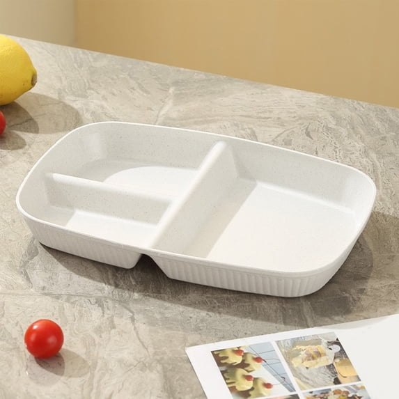 Miogawg Divided Plates, Portion Control Plates, Unbreakable Wheat Straw Plates, Reusable 3-Compartment Dinner Plates, Microwave And Dishwasher Safe