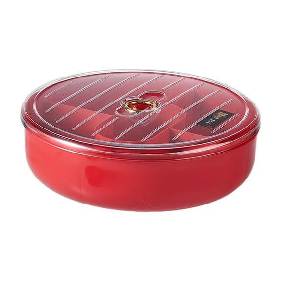 Miogawg Divided Serving Tray, With Lid And Handle, Rotating Serving Tray, Portable Snackle Box For Fruits Snacks Veggie Charcuterie, Clear Organizer And Fridge Storage Container For Adults Child