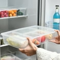 thumbnail image 1 of Miogawg Divided Veggie Tray With Lid, Salad Bar Containers For Fridge Organizer, 5 Compartment Snack Box Container, Clear Plastic Food Storage Container For Fruit, Vegetable, Salad, Meat, 1 of 8