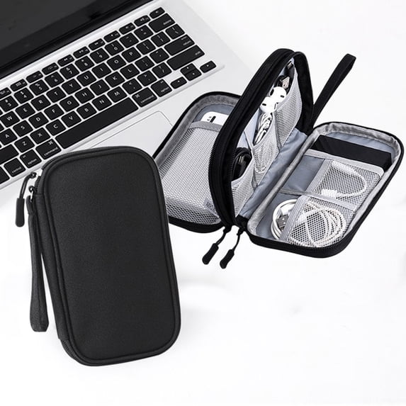 Miogawg Electronics Organizer, Double Layer Travel Cable Organizer Cord Storage Bag, Tech Accessories Cord Storage Bag, for Cable, Mouse,USB Cable,Power Bank,Cord, Charger, Phone, Earphone