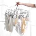 thumbnail image 1 of Miogawg Foldable Clothes Drying Racks With 20 Drying Clips, Underwear Hanger With Clips, Plastic Laundry Clip And Drip Drying Hanger For Socks, Bras, Lingerie, Clothes, Sturdy, 1 of 6