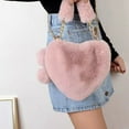 thumbnail image 1 of Miogawg Furry Heart Shaped Purse For Girls, Fluffy Faux Fur Shoulder Bag, Crossbody Handbag, 1 of 6