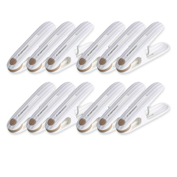 Miogawg Hanger Clips 12 Pack, Multi-Purpose Plastic Hangers Clips, Heavy Duty Towel Clips, Blankets To Dry On Clothesline And Hanging Rack, Windproof Clamps Clothes Pegs