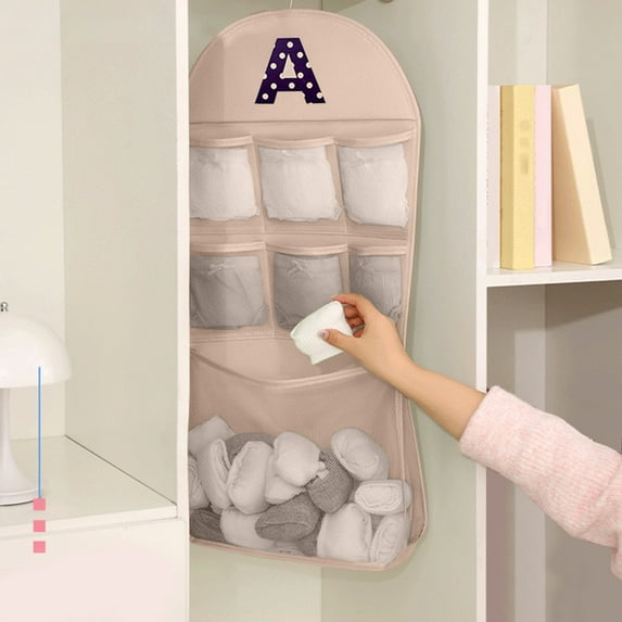 Miogawg Hanging Bra Organizer With Pockets, Dual Sided Wall Shelf Wardrobe Storage Bags, Space Saver Bag, Hanging Storage Bag For Bra Socks Underwear Underpants