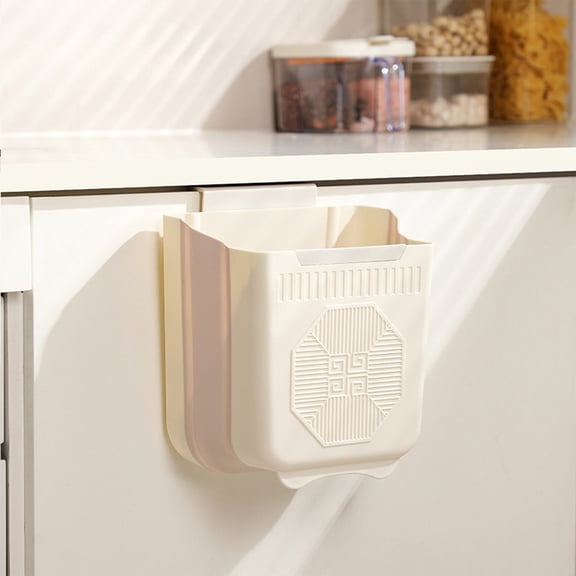 Miogawg Hanging Trash Can For Kitchen Cabinet Door, Foldable Waste Bin, Hanging Small Waste Bin,Plastic Collapsible Garbage Can For Bathroom, Bedroom Counter