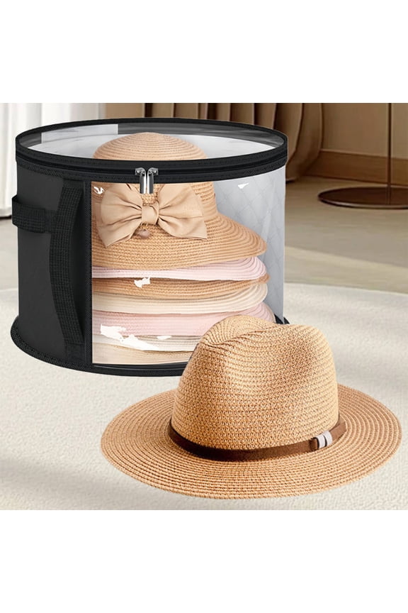 Hat Storage Bag, Clear Hat Storage Boxes For Wide Brim Sun Hats, Cowboy Hats & Travel, Hat Organizer For Closet, Hat Case With Carrying Handles