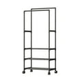 thumbnail image 1 of Miogawg Heavy Duty Clothes Rack, Freestanding 4 Tiers Garment Rack For Hanging Clothes With Shelves And Hangers, Hanging Rod For Small Space, 1 of 6