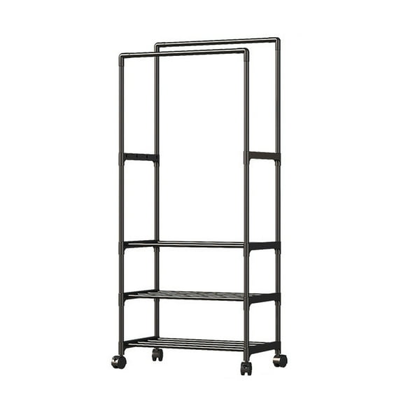 Miogawg Heavy Duty Clothes Rack, Freestanding 4 Tiers Garment Rack For Hanging Clothes With Shelves And Hangers, Hanging Rod For Small Space