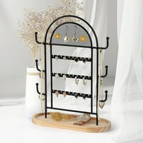 Miogawg Jewellery Display Stand, Earring Holder Organizer With Necklace Hooks, Jewelry Tree Earring Stand Tower Storage Rack Bracelet Holder