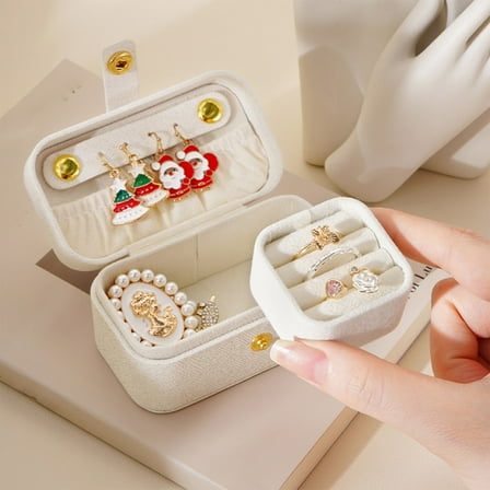 Miogawg Jewelry Box, Jewelry Organizer Storage Case, Portable Pu Leather Mini Jewelry Travel Case For Girls Womens Earring, Necklace, Rings, Bracelets