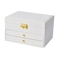 Miogawg Jewelry Box, Jewelry Organizer With Lock And Mirror, Jewelry Storage Case With 3 Layers For Earrings Bracelets Rings Watches