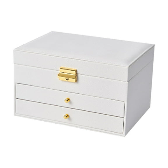 Miogawg Jewelry Box, Jewelry Organizer With Lock And Mirror, Jewelry Storage Case With 3 Layers For Earrings Bracelets Rings Watches