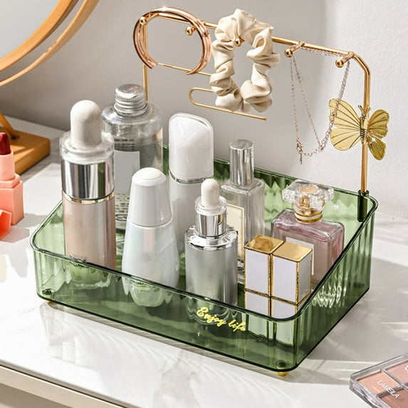 Miogawg Jewelry Stand Holder Organizer, Necklace Holder With Tray, Hooks Necklaces Hanging Small Jewelry Display Storage Tower Tray For Bracelets Earrings Watches