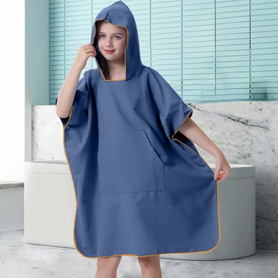 Miogawg Kids Beach Towels, Kids Changing Robe Surf Poncho, Absorbent Swim Towel Robe, Microfiber Quick Dry Wearable Towel Poncho With Hood