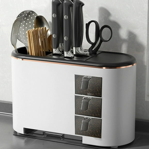 Miogawg Kitchen Countertop Holder, Multifunctional Kitchen Organizer, Kitchen Utensils & Spice Organizer, Knife Organizers,Seasoning Storage Rack For Salt, Pepper