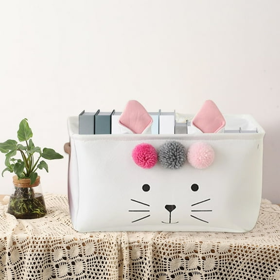 Miogawg Large Canvas Fabric Storage Basket With Handles, Toy Storage Baskets, Rectangle Bin, Collapsible Storage Box For Pet/Children Toys, Books, Clothes