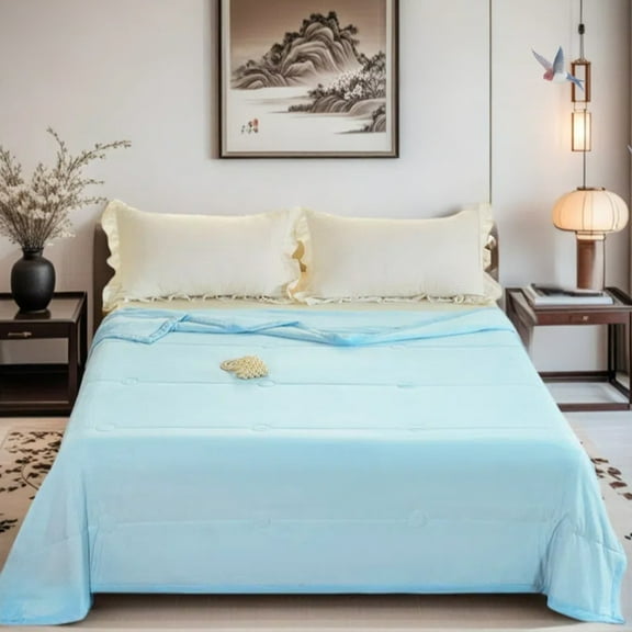 Miogawg Lightweight Comforter For Summer, Dual-Sided Cool, Soft Breathable Cold Blanket For Sleeping, Air Conditioning Quilt Comfortable Soft