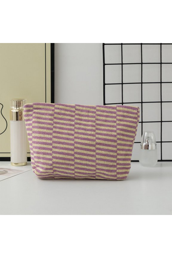 Makeup Bag, Large Zipper Make Up Accessory Pouch For Purse, Cosmetic Brush Bag For Travel Essential