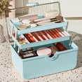 thumbnail image 1 of Miogawg Makeup Organizer, With Removable Tray, 3 Layers Portable Cosmetic Storage Box Easily Organize Your Cosmetics, Jewelry And Hair Accessories, 1 of 7