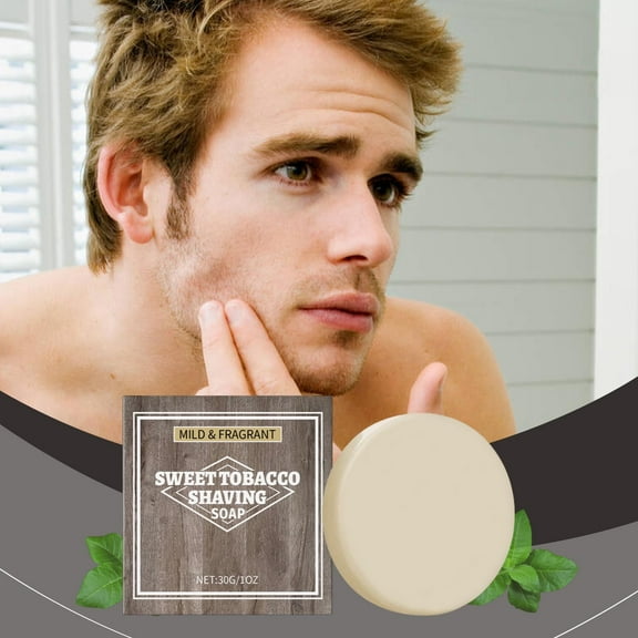 Miogawg Men's Shaving Soap- Shave Soap for Use with Shaving Brush And Bowl, Organic Moisturizing Shave Soap Bar, Rich Lasting Lather, Light Natural Scent