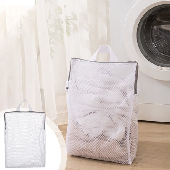 Miogawg Mesh Laundry Bags With Hanging Handles, Durable Zippered Wash Bags, Foldable Mesh Laundry Basket With Space-Saving Design For Delicates, Shoes & Bulk Clothes