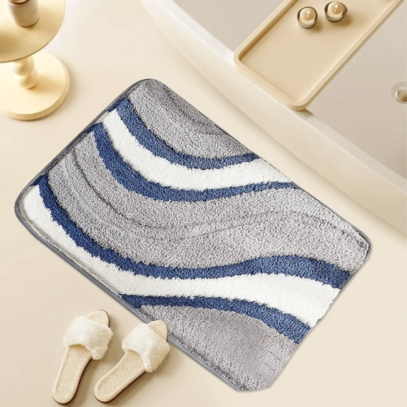 Miogawg Microfiber Bath Mat, Non-Slip Bathroom Floor Rugs, Absorbent Bath Rugs Quick Dry For Bathtub And Shower Floor, Machine Washable