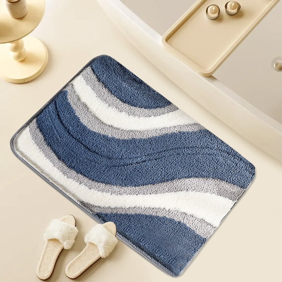 Miogawg Microfiber Bath Mat, Non-Slip Bathroom Floor Rugs, Absorbent Bath Rugs Quick Dry For Bathtub And Shower Floor, Machine Washable