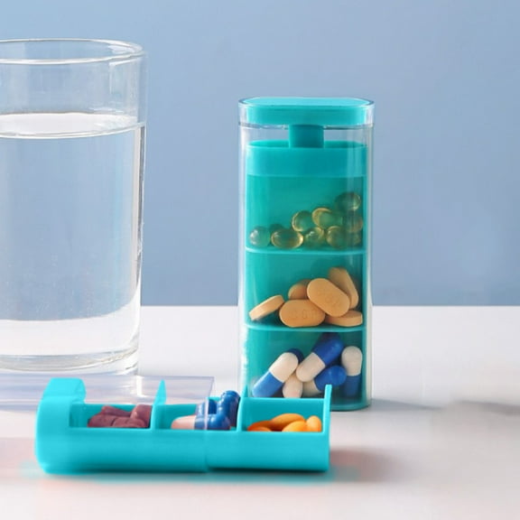 Miogawg Pill Organizer 3 Times A Day, Travel Pill Organizer Bottle With Anti-Mix Design, Wide Openings, Portable Pill Case For Medication, Vitamins, Fish Oil And Supplements