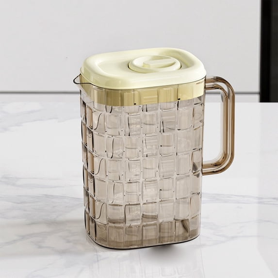 Miogawg Plastic Pitcher With Lid, Juice Pitcher, Clear Plastic Pitcher For Refrigerator, Drink Container For Juice, Iced Tea, Coffee, Bpa-Free