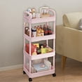 thumbnail image 1 of Miogawg Plastic Rolling Utility Cart, Movable Storage Organizer With Wheels, Lightweight Utility Cart Storage Cart For Laundry Room, Living Room, Kitchen, 1 of 6