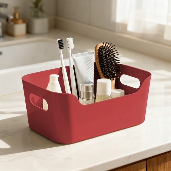 Miogawg Plastic Storage Bins, Plastic Storage Baskets For Home Classroom Organization, Multi-Use Organizer Bins For Cabinet, Pantry, Drawer, Closet, Countertop