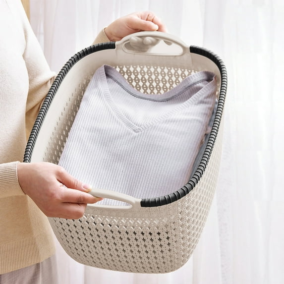 Miogawg Plastic Storage Bins, Stackable Storage Basket, Decorative Basket, Utility Large Rectangular Storage Baskets For Kitchen, Living Room, Bathroom, Bedroom