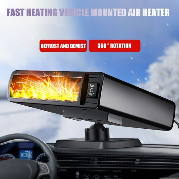Miogawg Portable Car Heater, 2 In 1 Heating & Cooling Fast Windshield Defrost Defogger, 360° Free Adjustment, Quick Heating Defrost And Defogging