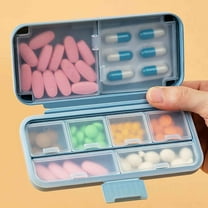 Miogawg Portable Pill Organizer, Moisture Proof Small Pill Case For Pocket Purse, Daily Compact Travel Medicine Holder For Vitamins Medication