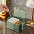 thumbnail image 1 of Miogawg Qtip Holder, Clear Cotton Swab/Pad/Ball Holder Container, 2 Grids Bathroom Organizer Jar Cosmetics Storage For Vanity, 1 of 6