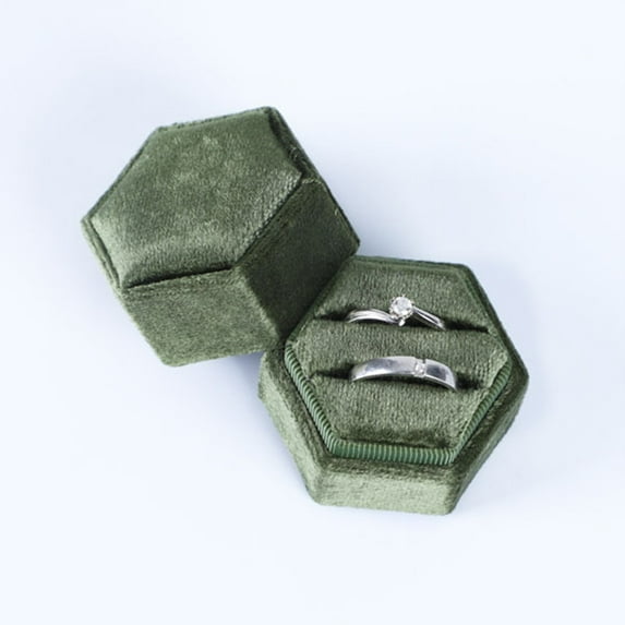 Miogawg Ring Box - Premium Gorgeous Double Ring Display Holder With Detachable Lid For Proposal, Engagement, Wedding