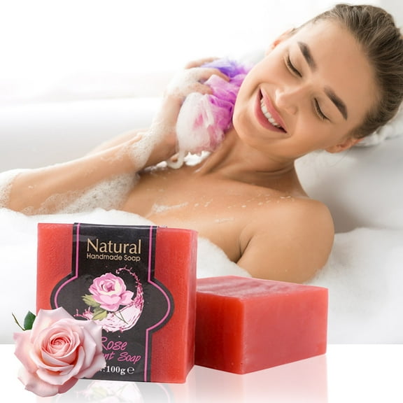 Miogawg Rose Handmade Soap Bars, Herbal Natural Rose Soap, Moisturizing, Softer Skin, Natural Handmade, Hydrates & Nourishes All Skin Types, Removes Impurities