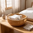 Miogawg Round Wicker Basket, Rattan Serving Tray With Handle, Home ...