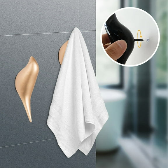 Miogawg Self Adhesive Coat Hooks, Wall Mounted Coat Rack, Decorative Hooks Single Organizer Hat Hanger Towel Rack, Heavy Duty Wall Hook For Towel, Backpack, Hat