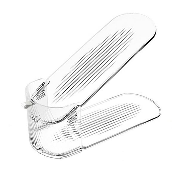 Miogawg Shoe Slots Organizer, Adjustable Level Shoe Stacker Holder Storage, Space Saving Sneakers Display Tray Rack For Closet (Transparent)