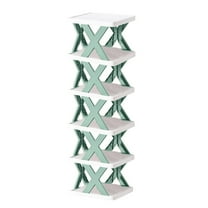 Miogawg Shoe Storage Box, No Assembly Stackable Shoe Organizer Storage Bin, Free Standing Shoe Shelf Cabinet, Plastic Shoe Rack For Closet Entryway, 6-Tier