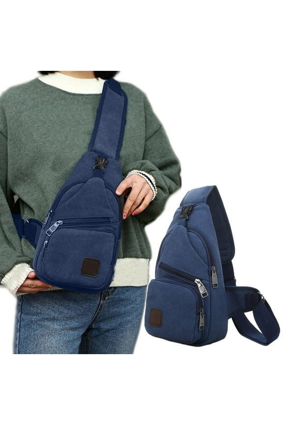 Sling Bag, Canvas Crossbody Sling Backpack, Shoulder Casual Daypack For Men Women Outdoor Cycling Hiking Travel