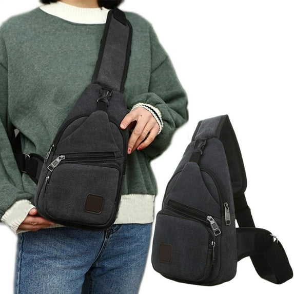 Miogawg Sling Bag, Canvas Crossbody Sling Backpack, Shoulder Casual Daypack For Men Women Outdoor Cycling Hiking Travel