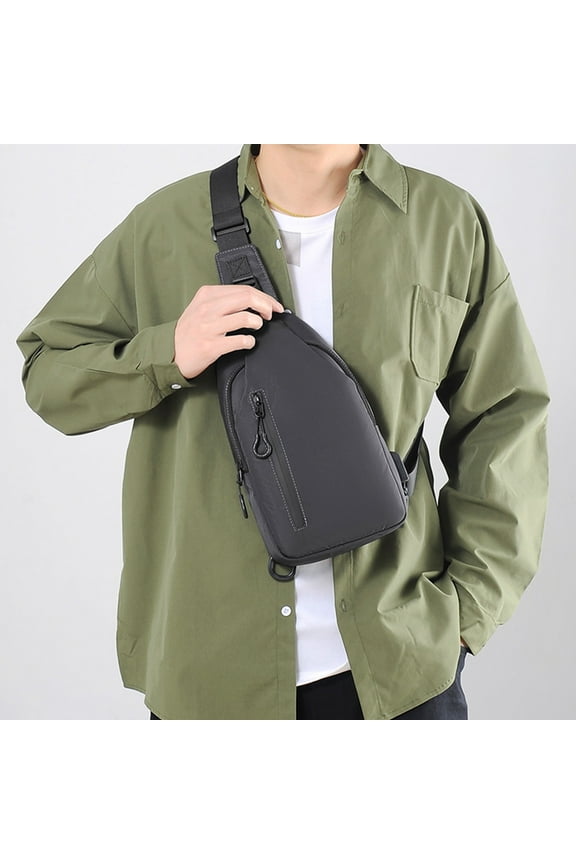 Sling Bag, Waterproof Chest Pack With Usb Charging Port And Headphone Hole, Outdoor Lightweight Bag For Travel, Sport, Hiking, Running